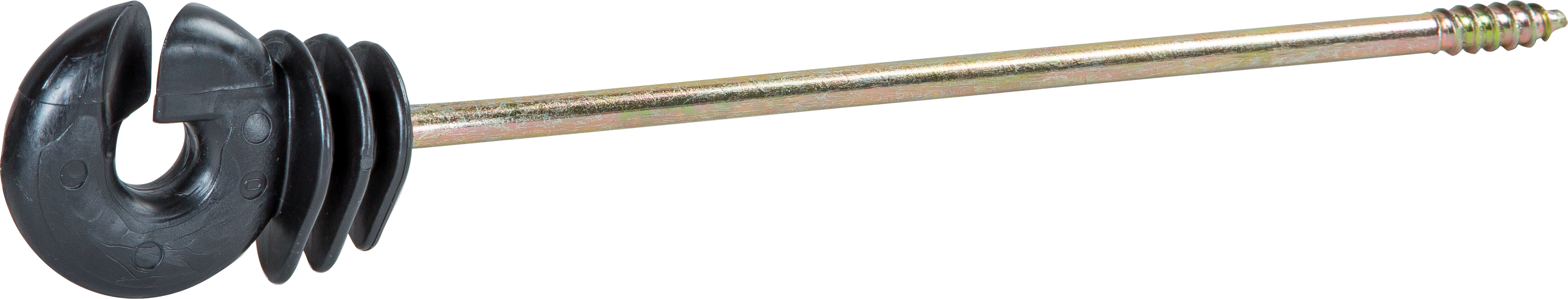 Ringisolator mit langem Schaft, gerade Schaftlänge 18 cm Holzgewinde (10 Stück / Pack)