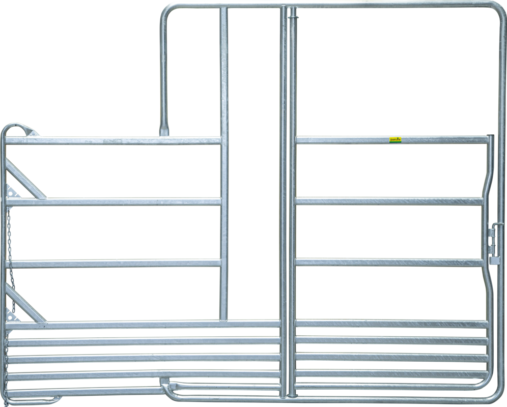 Sicherheits-Pferde-Panel mit Tor und Fressgitter, 3,00 m, 1 Fressplatz
