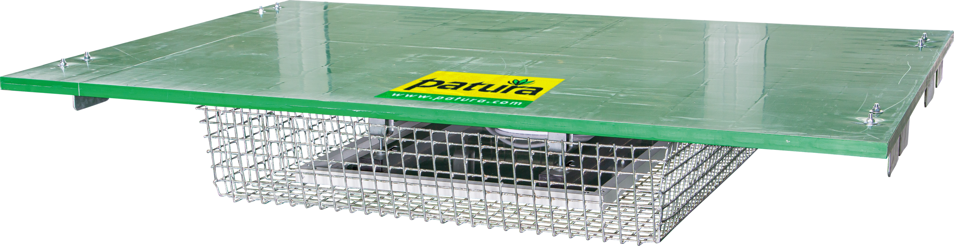 Abdeckung Kälberbox mit Wärmeplatte inkl. Halterahmen und Schutzkorb PATURA Kälberbox 1,20 m