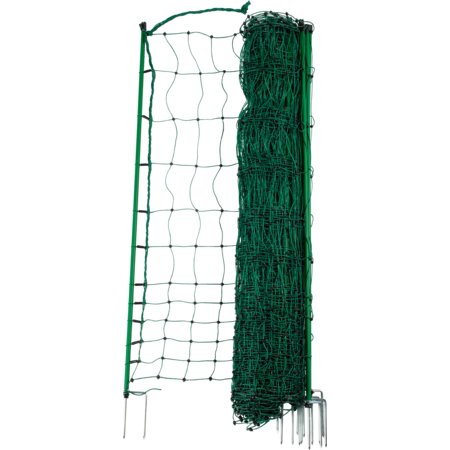 Geflügelnetz, nicht stromführend, grün 112 cm hoch, mit Doppelspitze, 25 m