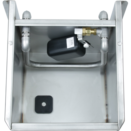 Kompakt-Trogtränke Mod. 6137 Edelstahl mit Maxiflow-Schwimmerventil und integrierter 3/4"-Durchlaufleitung