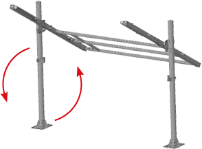 Barrière pivotante, réglable Longueur de montage 2,65 - 4,10 m