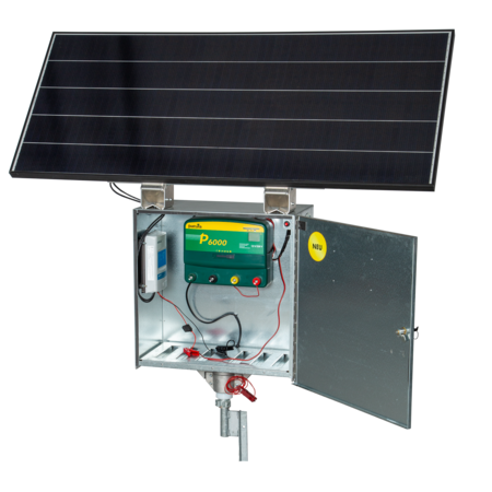 P6000 with Safety Box XL, Solar Panel 200 W with mounting bracket, earth stake and stabilisation foot