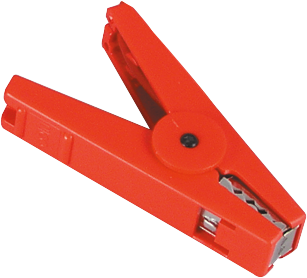 Spring Clip, red, with stainless steel contacts