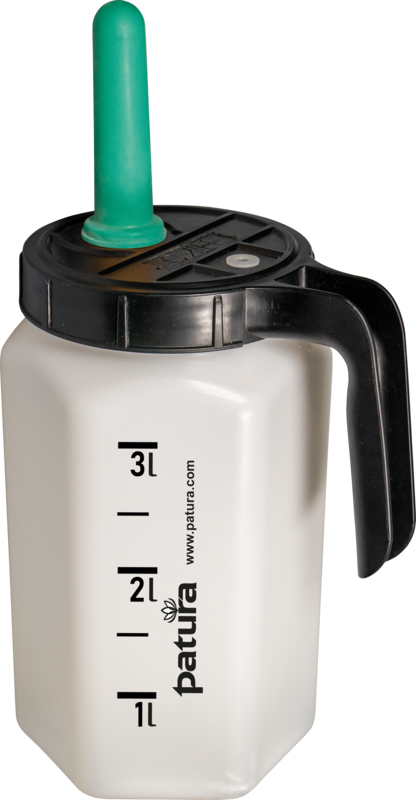 Kälber-Tränkeflasche Profi 3 Liter inkl. Sauger weich und 1-Click-Ventil