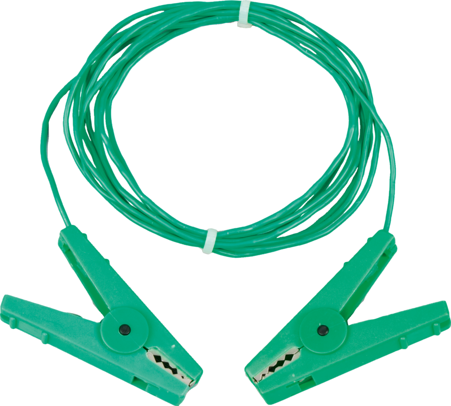 Earth Stake Connecting Cable 3m, green, with stainless steel contacts