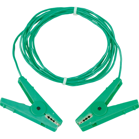 Cable de connexion terre 3 m, vert avec contacts en inox