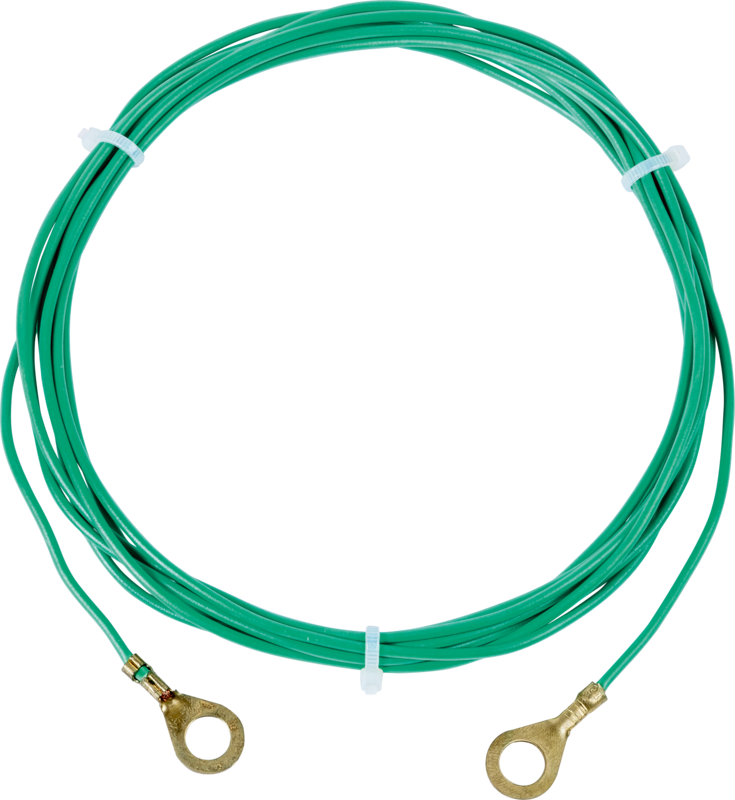 Erdstab-Verbindungskabel 3 m, grün mit Ringösen 8 mm