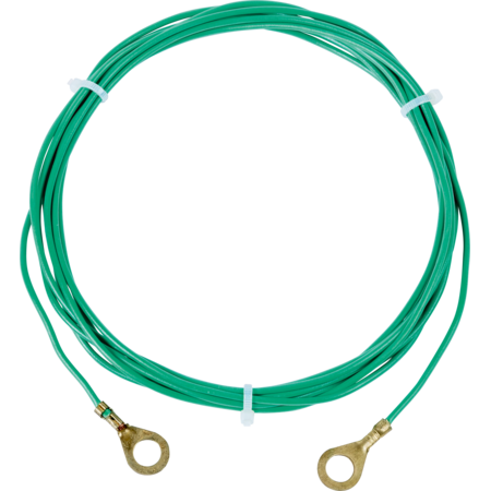 Erdstab-Verbindungskabel 3 m, grün mit Ringösen 8 mm