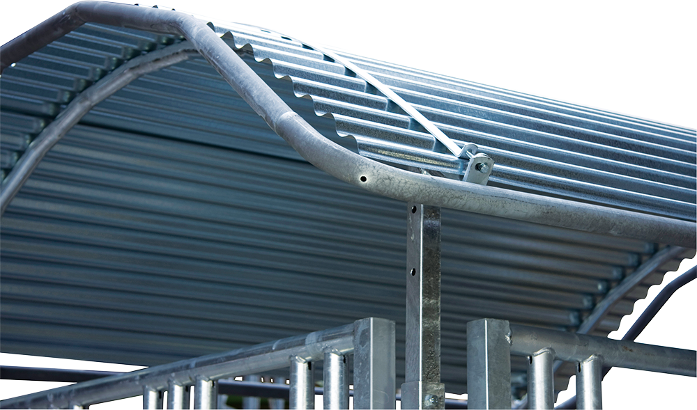 Roof-Edge Protection, galv. steel tube (for big bale feeder)
