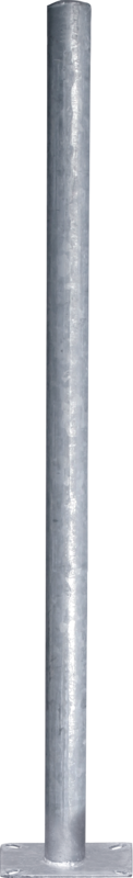 Pfosten d= 60x4 mm, L=1,35 m, ohne Halter, mit Bodenplatte, vz