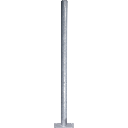 Pfosten d= 60x4 mm, L=1,35 m, ohne Halter, mit Bodenplatte, vz