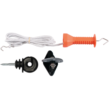 Kit poignée corde élastique avec isolateur triple ancrage, jusqu'à 6 m de large