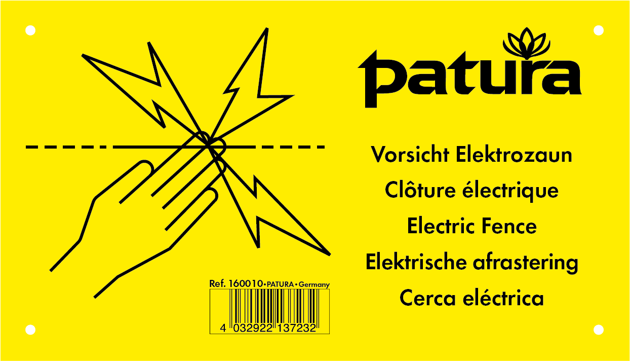 Warning Sign: Caution, Electric Fence plastic, multilingual