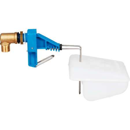 Low-Pressure Valve (blue) with float, connection 1/2" or 3/4", for pasture troughs (incl. adapter)