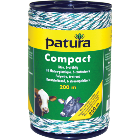 Compact Polywire, 200 m spool, 6 stainless steel 0.20 mm, white-green