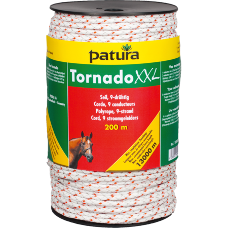 Tornado XXL Polyrope, 200 m spool 6 stainless steel 0.20 mm, 3 copper 0.30 mm, white-red