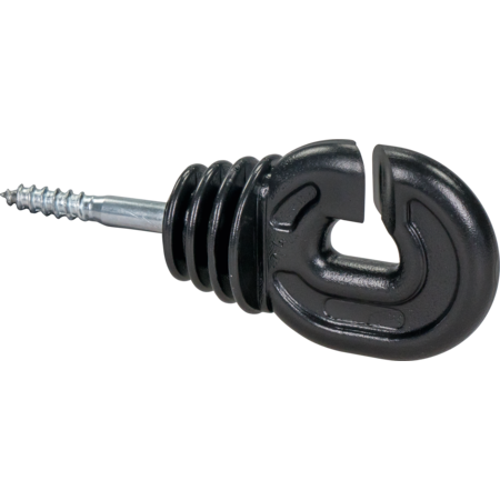 Super Ring Insulator, wood screw thread, black, 6 mm shaft (qty 25)
