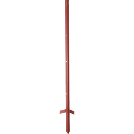 Piquet cornière 1,15 m, tete renforcée 2 mm, laqué rouge, avec beche soudée, les 10
