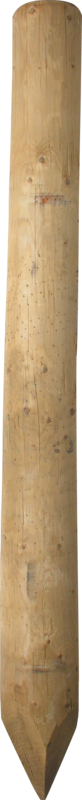 Piquet en bois, 2,00 m, traité autoclave pelé, appointé, chanfreiné, d= 16-18 cm