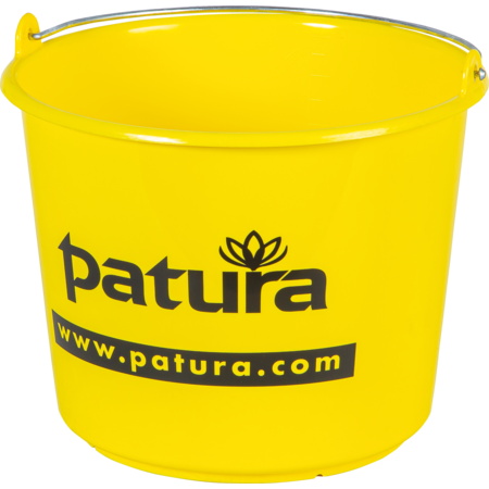 Kunststof emmer, 12 l geel met PATURA Logo