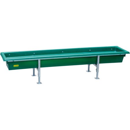Feed Trough for Calves and Sheep 2 m plastic, frame galvanised, height adjustable