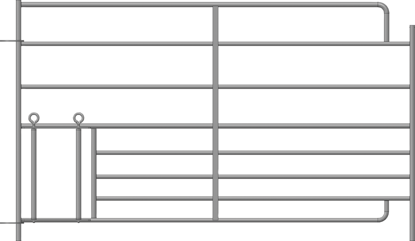 Steekfix hek XL met lammeren kruipgat 8 buizen, B=1,83m