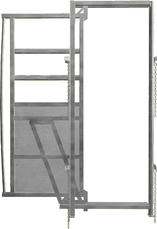 Frame with Sliding Gate, width 0.90 m, height 2.05 m, galvanised