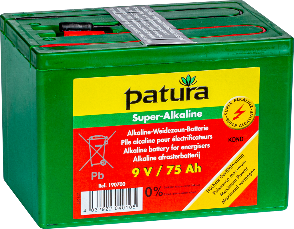 Super alkaline batterij 9V/75Ah