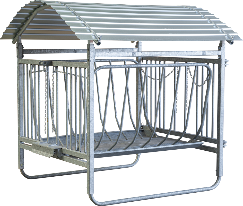 Rectangular Feeder for sheep, with roof, galvanised