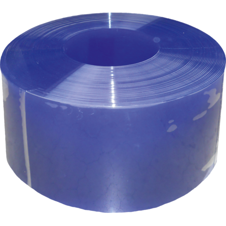 PVC-lamellen, 300 x 3 mm, blauw transparant, 50 m rol