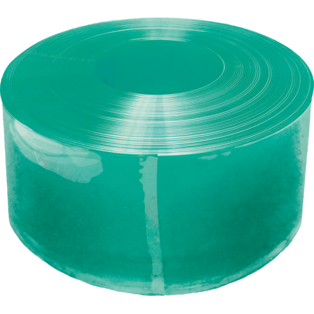 PVC Strip Compact 300 x 3 mm, green translucent, 25 m roll