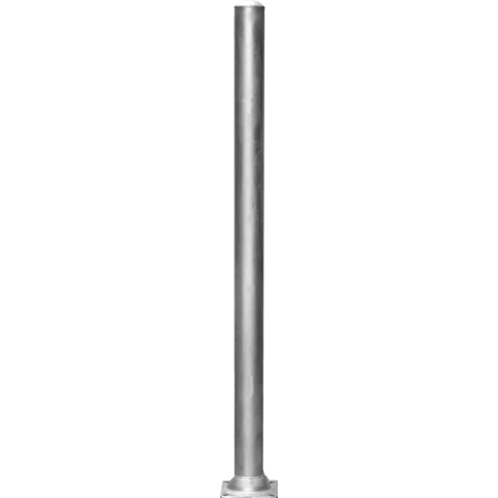 Paal d=102 mm,L= 2,13 m, zonder houder, met bodemplaat, vz