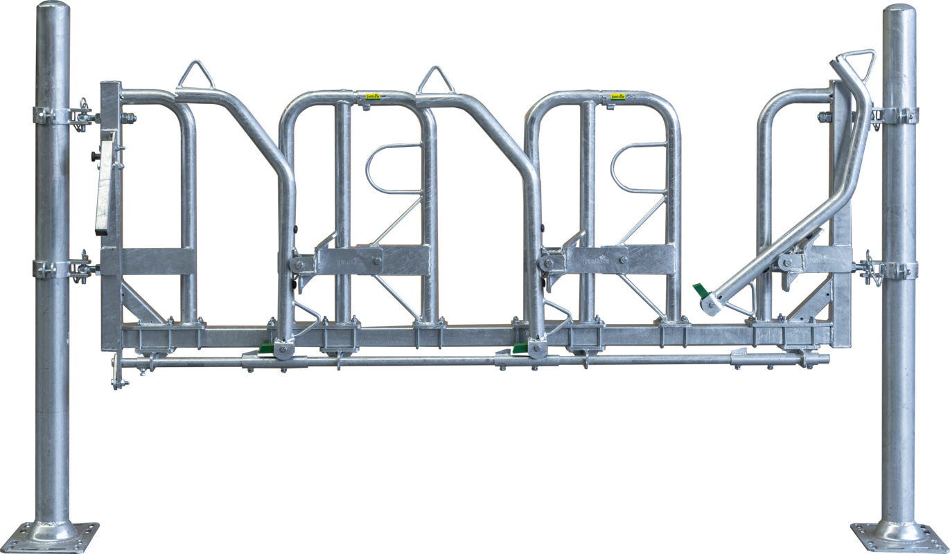 Swedish Self-Locking Feed Front,modular, 2 feed spaces, mounted length 1.73 m, incl. mounting accessories