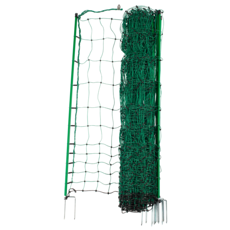Geflügelnetz, grün, 112 cm hoch, mit Doppelspitze, 25 m