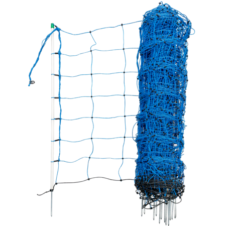 Tornado Electric Fence Netting, blue, 90 cm high, with single spike, 50 m