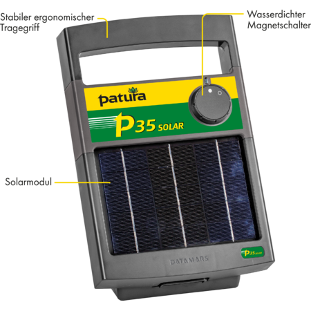 P35 Solar, Electrificateur avec module solaire 3W, batterie 6V/4Ah