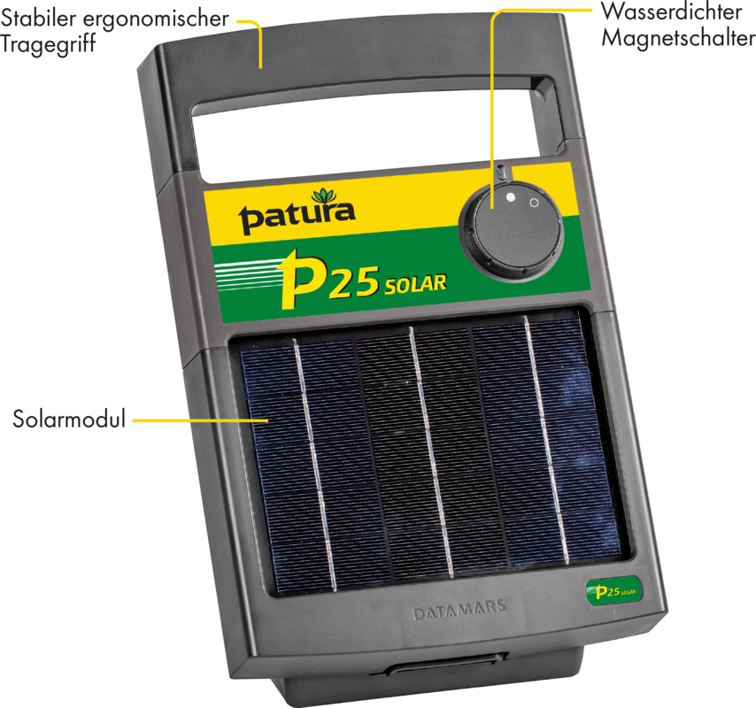 P25 Solar, Electrificateur avec module solaire 3W, batterie 6V/4Ah
