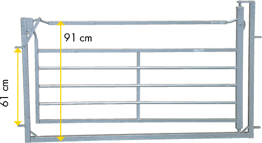 Porte pivotante et coulissante + cadre pour contention ovins, l =1,83 m, galv.