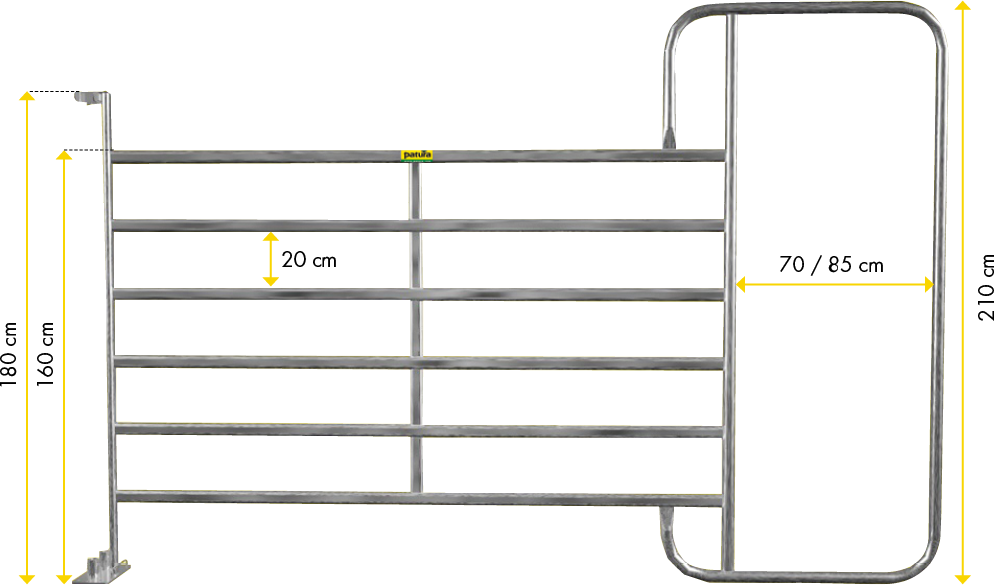 Panel with Alley Frame, w=3.05 m, h= 2.10 m, galv.