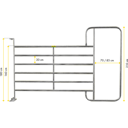 Paneel-6 met frame 3,05 m, h=2,10 m, vz