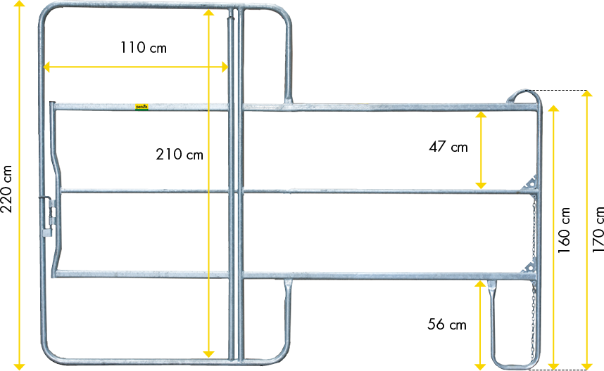 Panel-3 mit Tor, Länge 3,00 m, H= 2,20 m