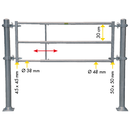 Divider T3 (250/420) mounted length 2.30 - 4.00 m without welded hanging brackets