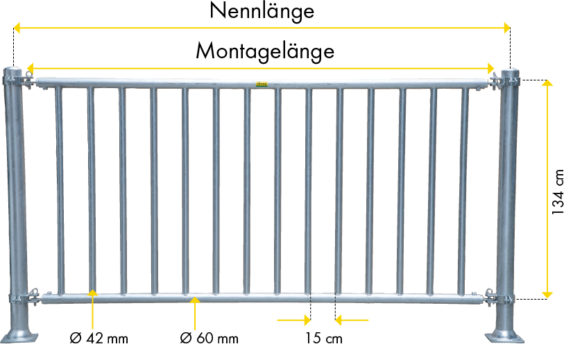 Divider V 3.00 m with vertical tubes