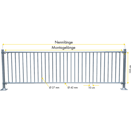 Divider for calves 2.50 m with vertical tubes