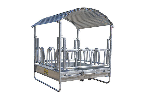 Rectangular Feeder > Robust < with Tombstone Feed Front, with 12 feed spaces and roof, 2.00 x 2.00 m