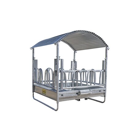 Rectangular Feeder > Robust < with Tombstone Feed Front, with 12 feed spaces and roof, 2.00 x 2.00 m