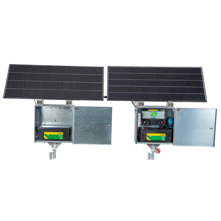 P8000, mit Sicherheitsbox XL und Erweiterungsset, 2 x 200 W Solarmodul, 2 x Erdstab, 2 x Stabilisierungsfuß