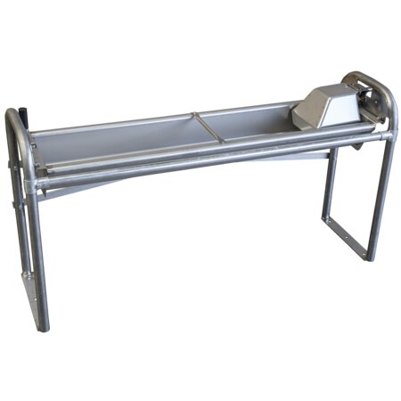 Flat Tip-Over Trough 1.0 m, 35 l, ground mounting, trough and consoles made of stainless steel
