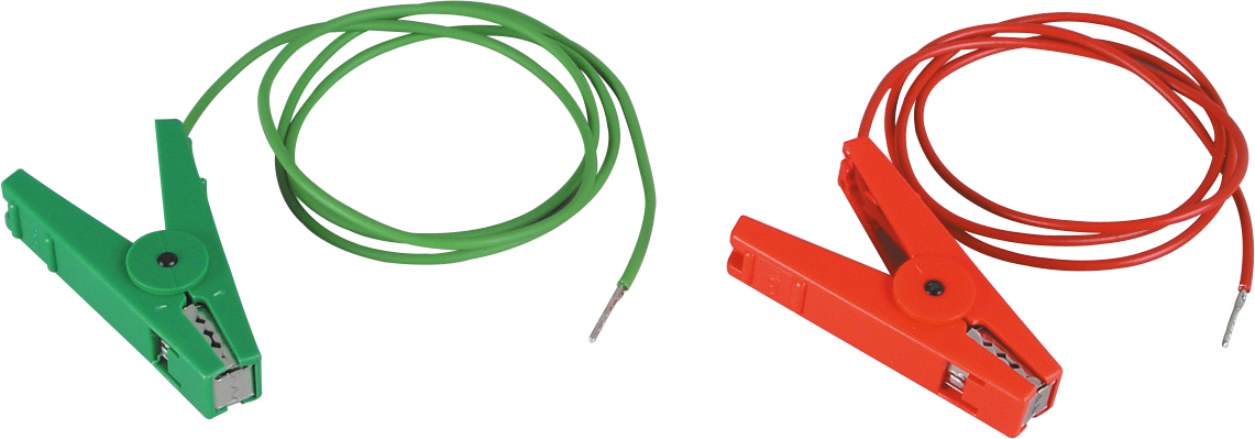 Fence and Earth Lead Connector Set, 3 mm probes, red and green (qty 1)